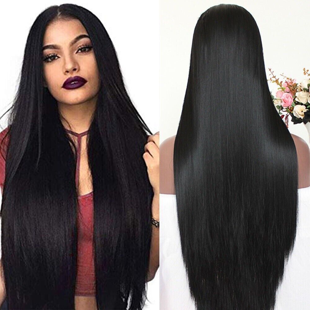 Long Straight Black Wig Synthetic Natural Long Black Full Wigs for Women 26in US