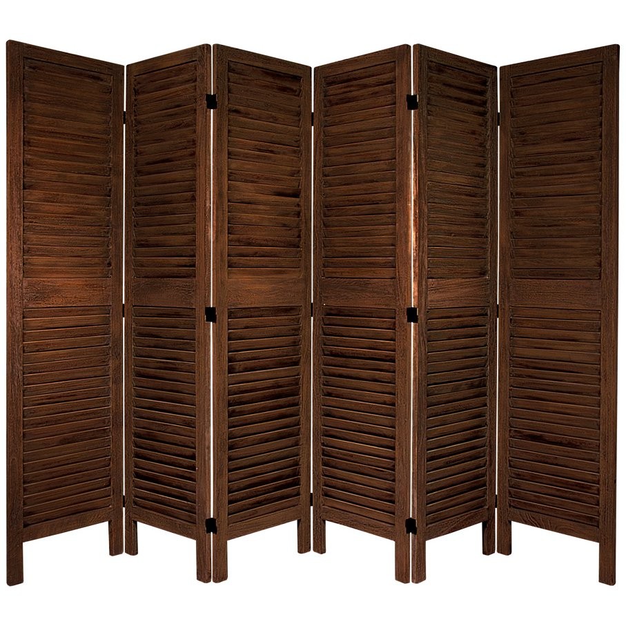 5 1/2 ft. Tall Classic Venetian Room Divder - Burnt Brown - 6 Panel
