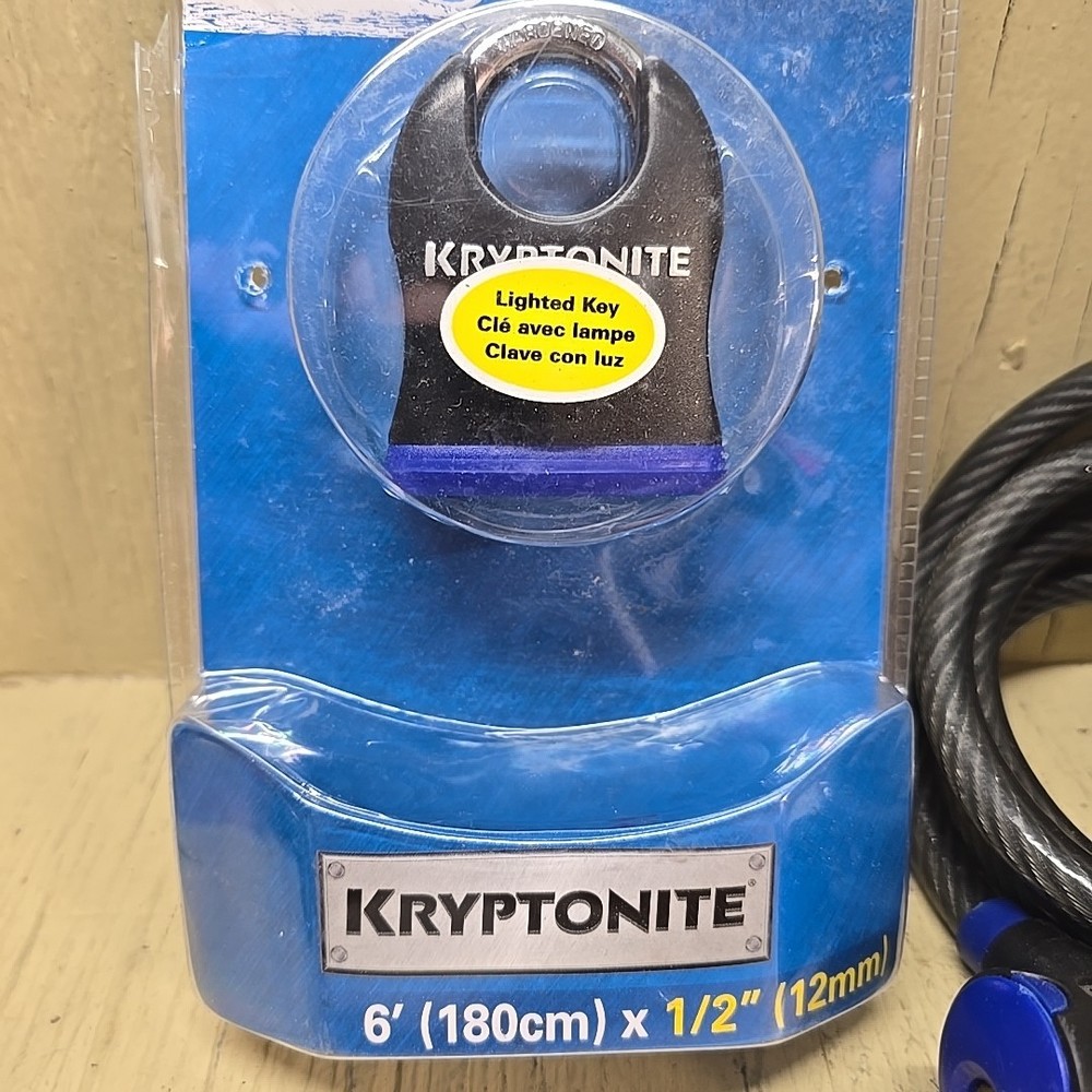 Kryptonite Level 3 6' x 12MM LED Lighted Security Key Cable & Padlock