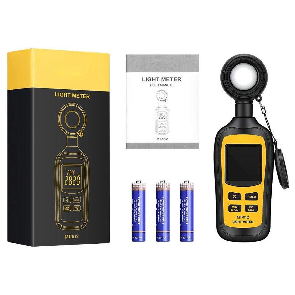 Light Meter Digital Illuminance Meter Handheld Ambient Temperature Measurer, ...