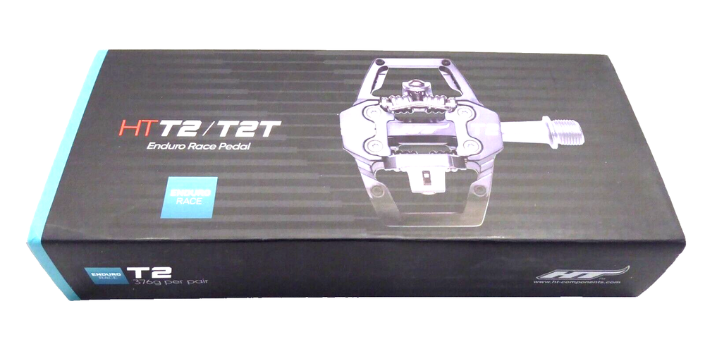 HT T2 Enduro Race, Dual Sided, Clipless/Platform, Black