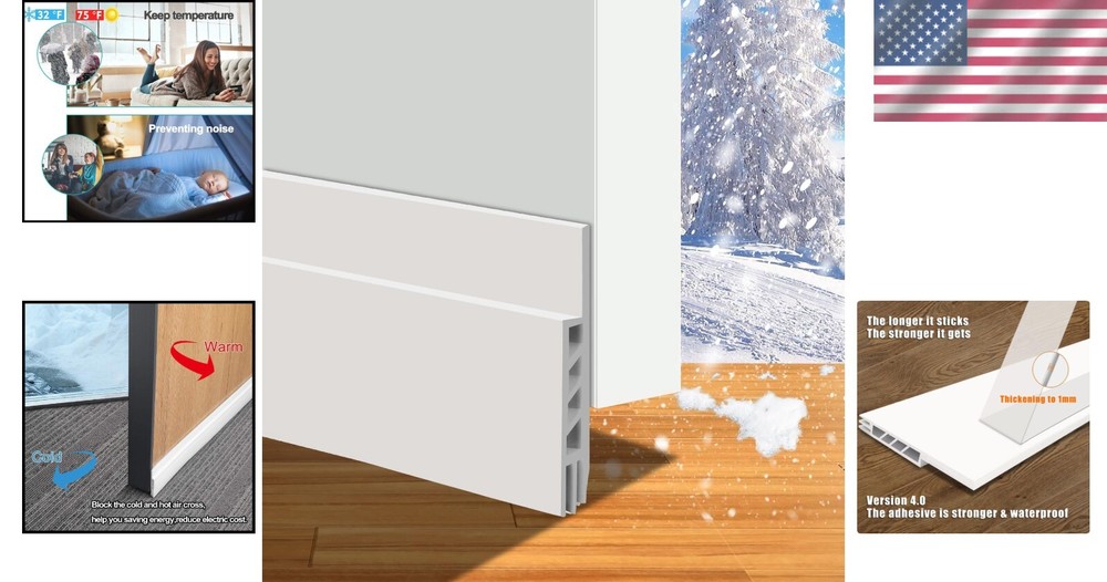 2-Pack White Door Draft Stopper for Ultimate Noise & Temperature Insulation