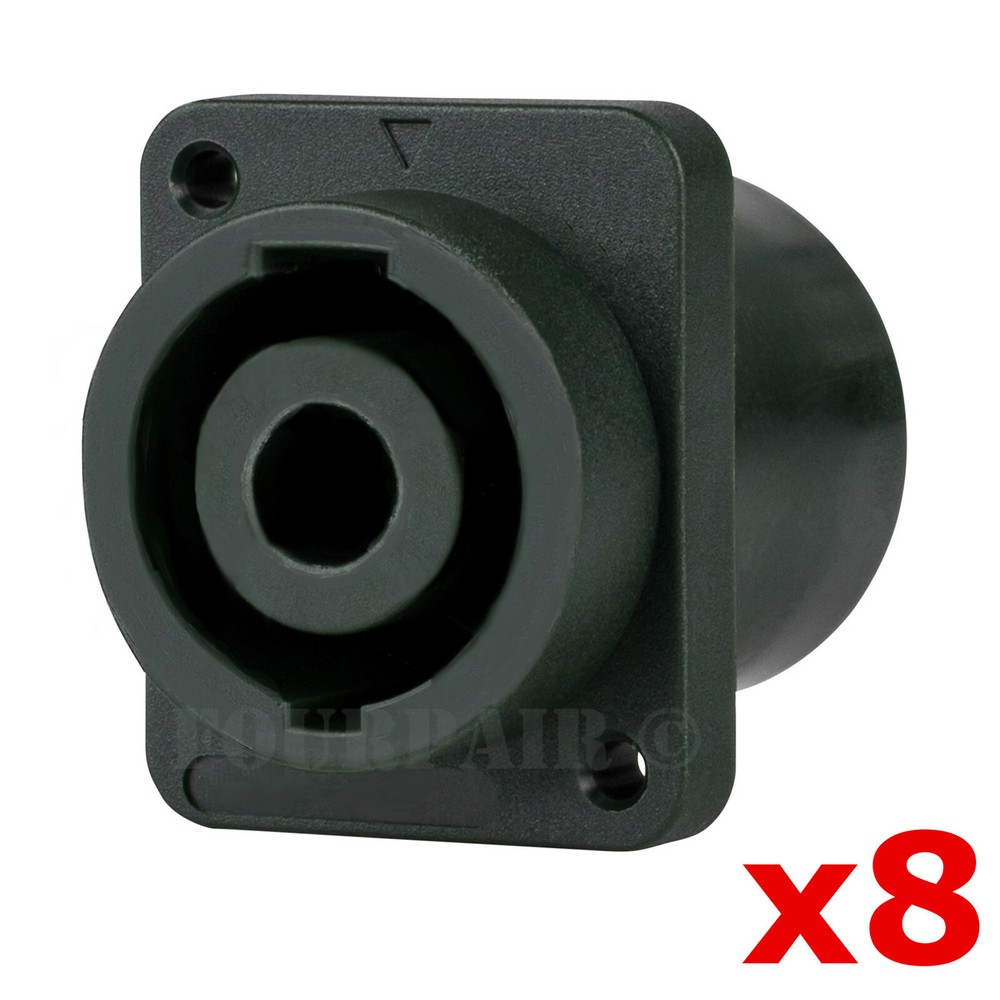 8-Pack SPEAKON Compatible 4-Pole Female Panel Mount Speaker Connector
