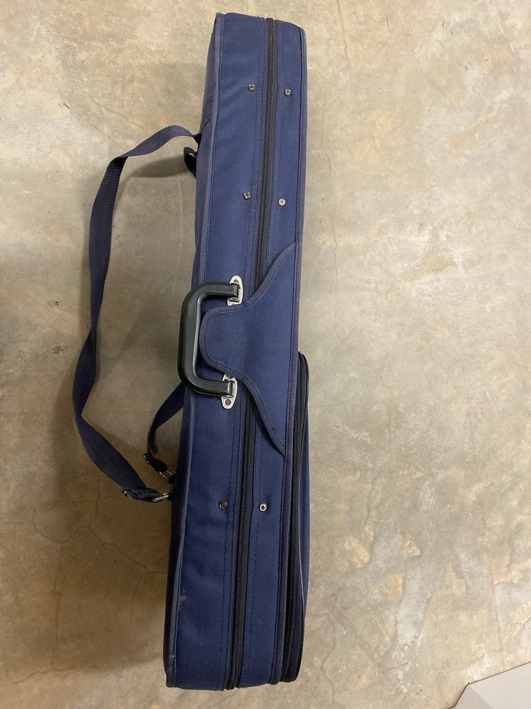 Durable Cloth Fluff Triangle Shape Case Gray/Beige Lining for Violin Blue