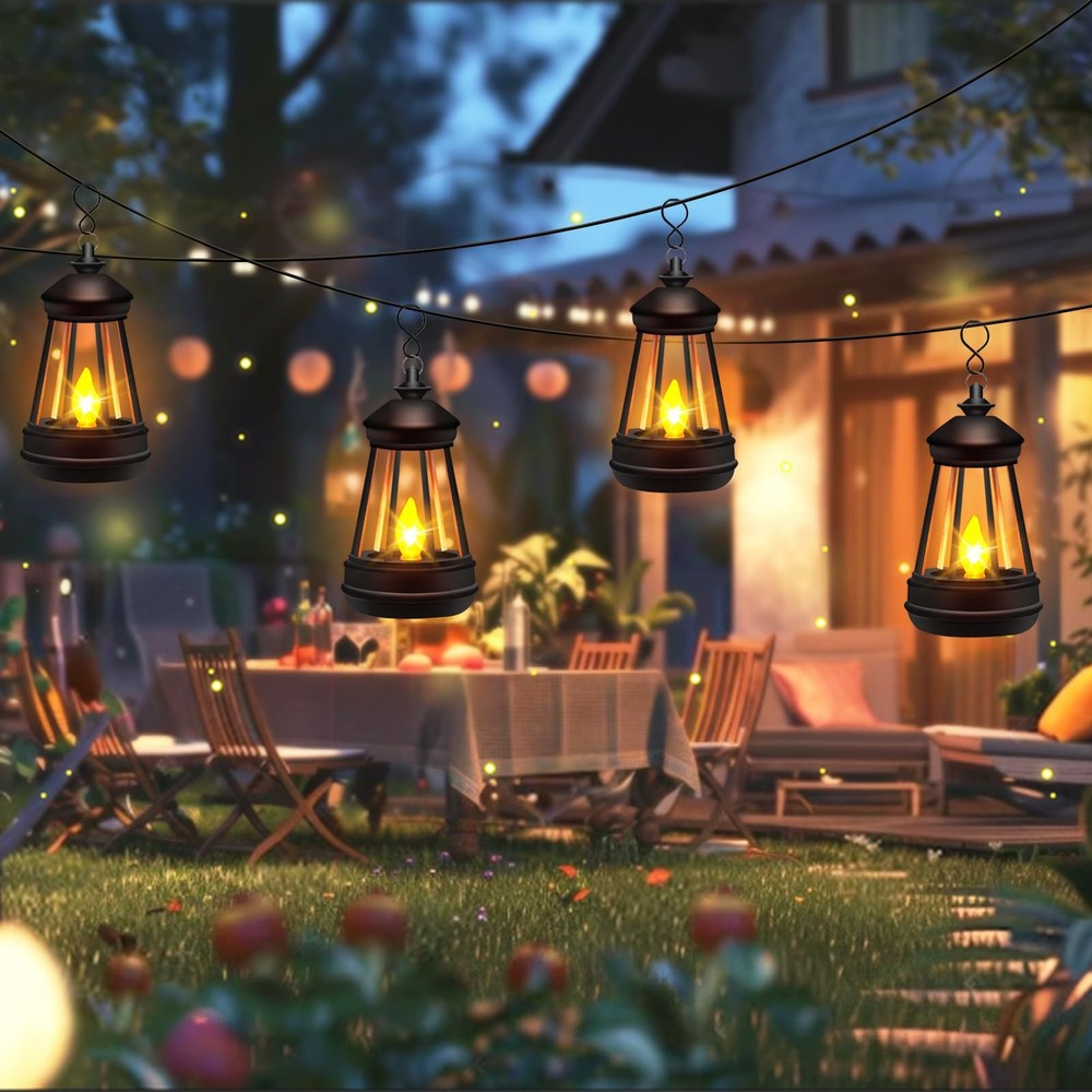 Mini Solar Lantern Lights Replacement for Outdoor Statue, Small 1 Pack, Black