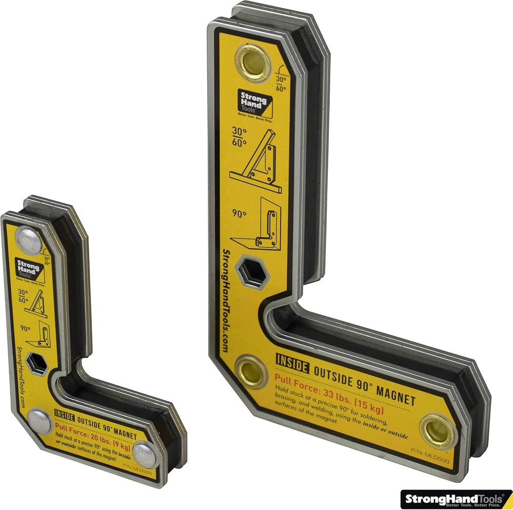 Strong Hand Tools, Angle Magnetic Square Kit, Inside/Outside Magnets, Fixed Angl