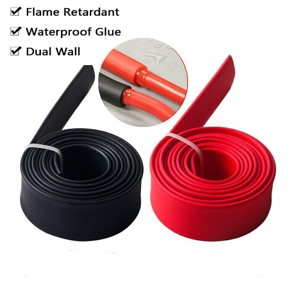 Black/ Red Heat Shrink Tubing 3:1 Wire Insulation Cable Sleeve Wrap Marine Grade