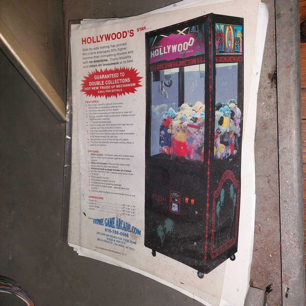 Vintage Hollywood Skill Crane Claw Machine