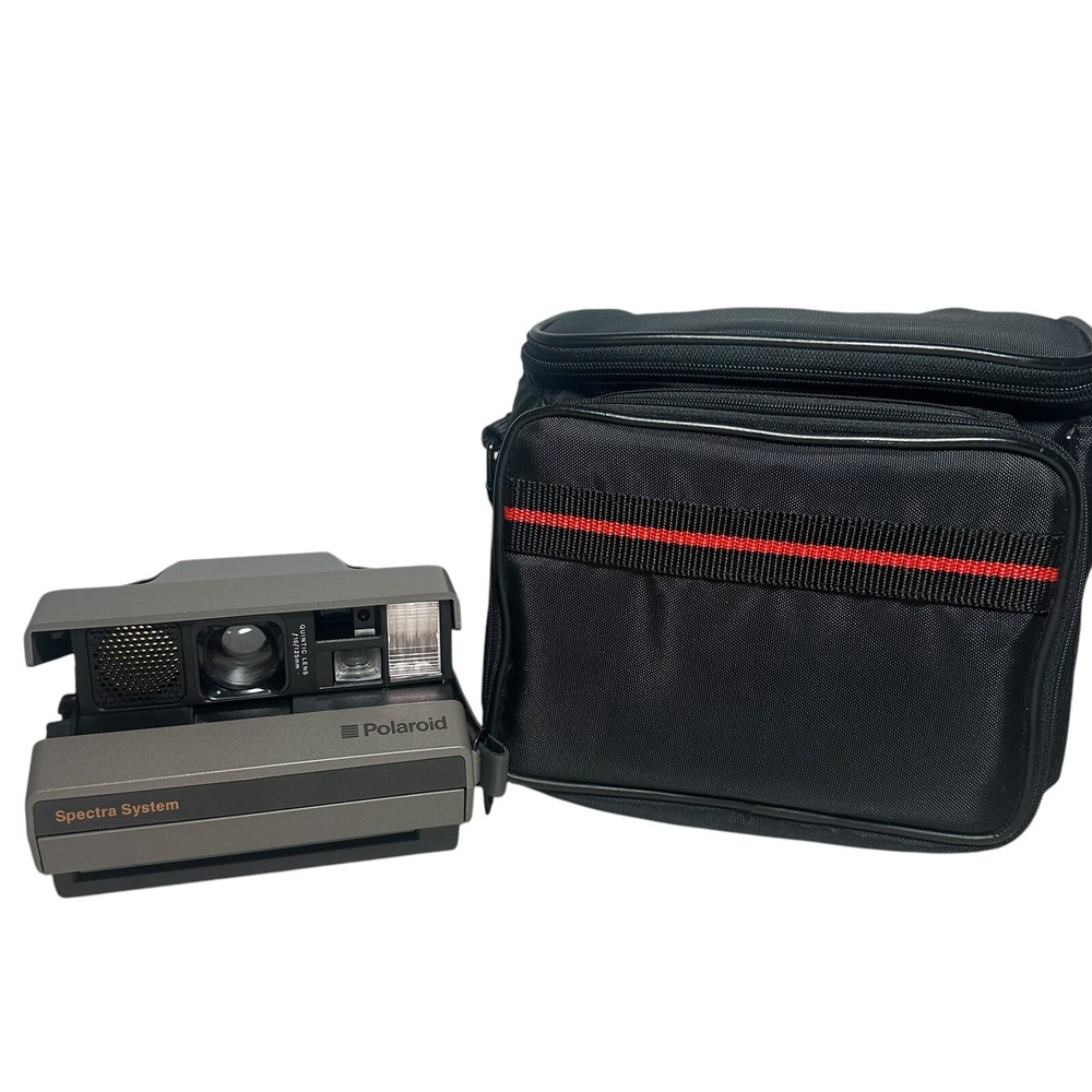Vintage Polaroid Spectra System Black Instant Flash Camera With Case - UNTESTED