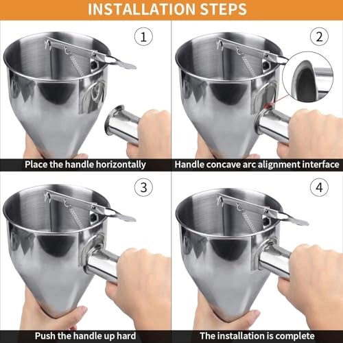 20 OZ Multi-Functional Pancake Batter Dispenser, Multi-Caliber Stainless 600ml