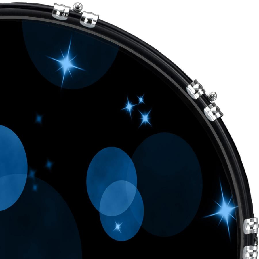 20" Custom Bass Kick Drum Front Head Skin Graphical Bubbles 2