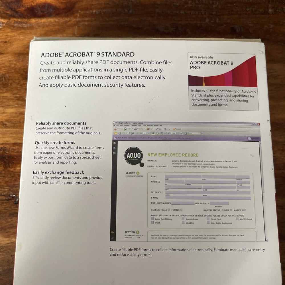 Adobe Acrobat 9 Standard for Windows PC In Original Box W/ Inserts