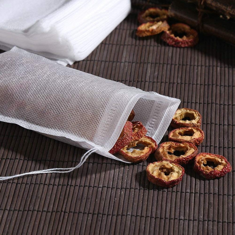 Disposable Drawstring Tea infusers Tea Filter Bags for Loose Tea Herbs 100Pcs...