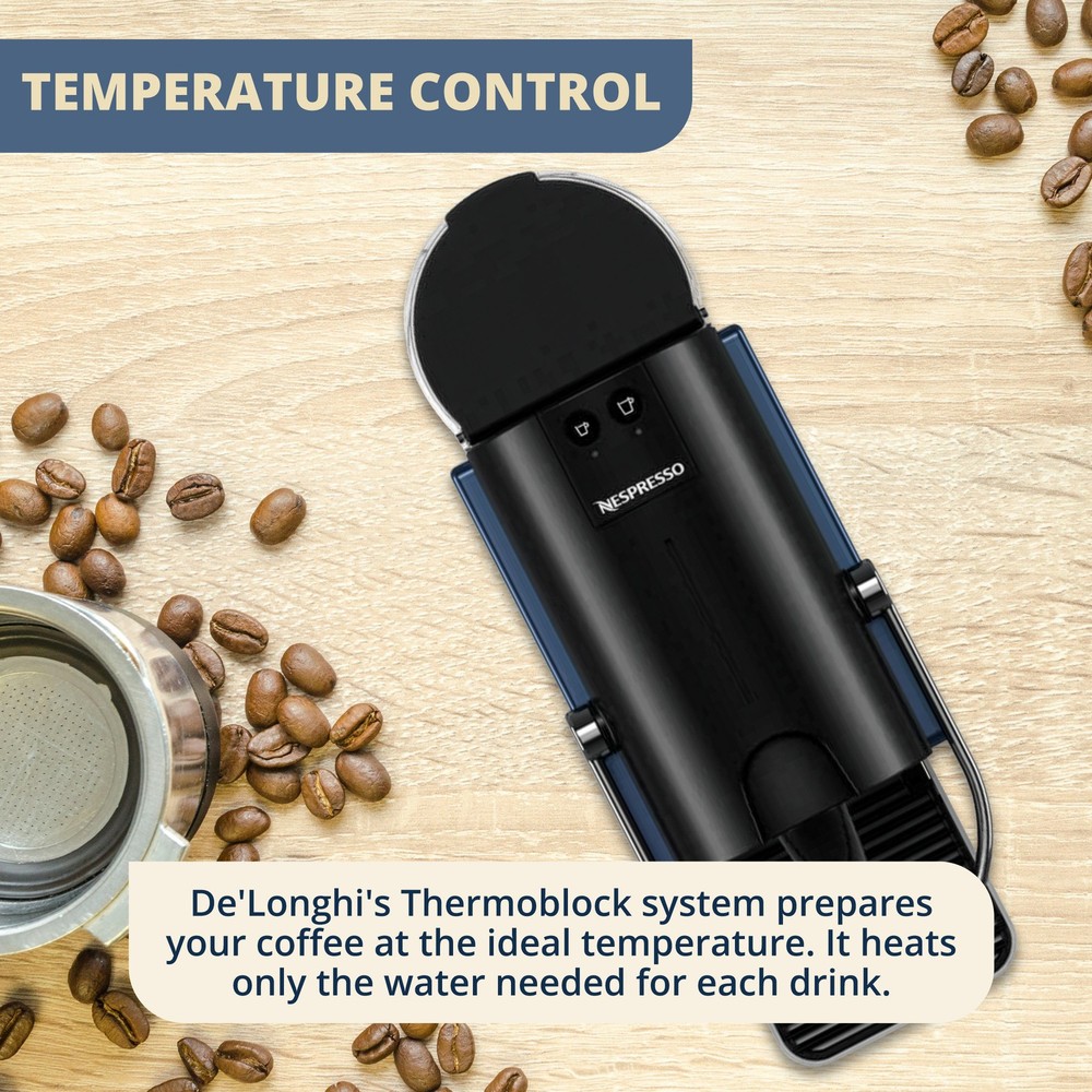 De'Longhi Pixie Espresso Coffee Machine with Temperature Control (Dark Blue)