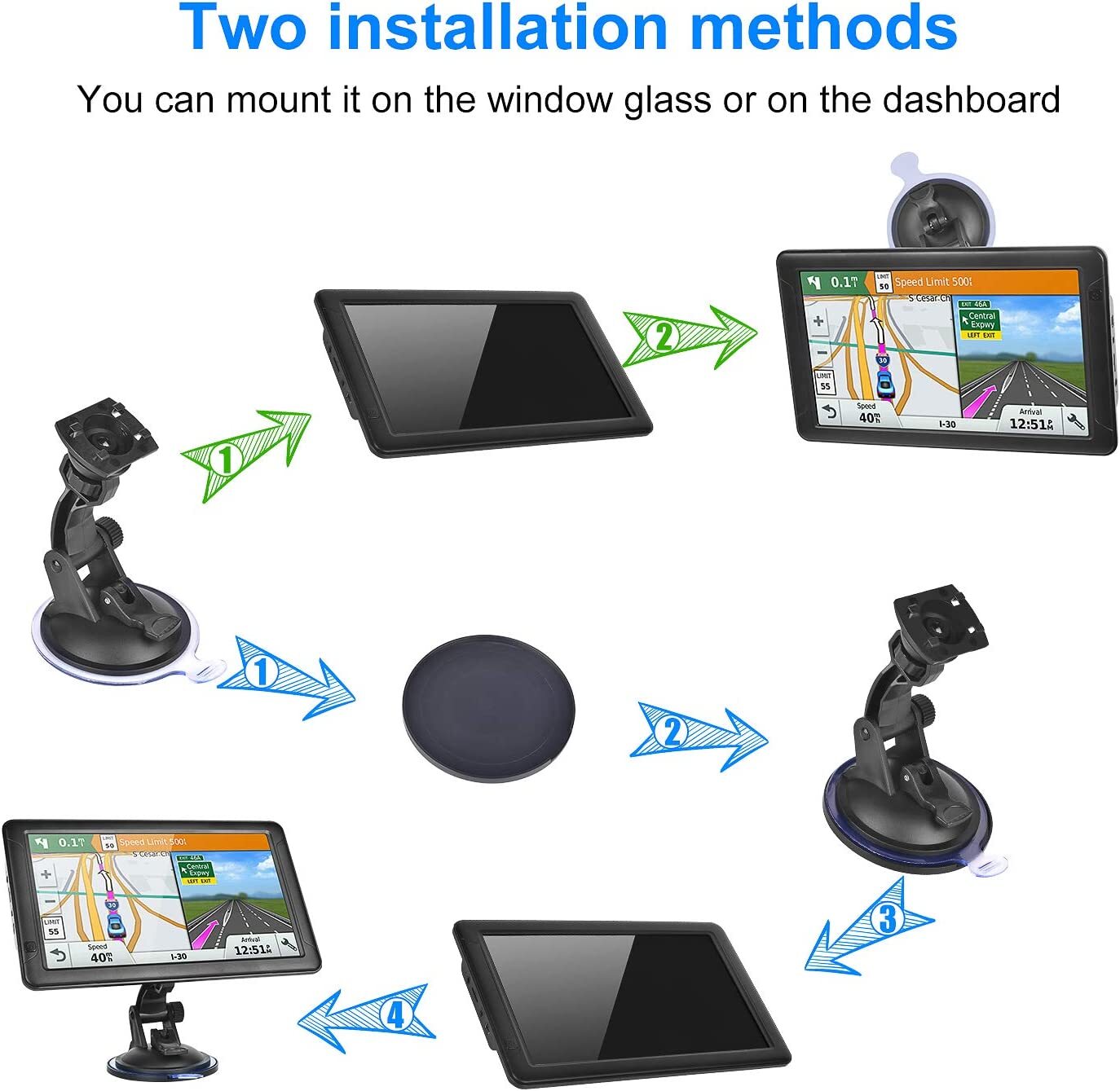 9" Inch Car & Truck GPS Navigation Navigator Sat Navi 8GB 256MB Canada Mexico US