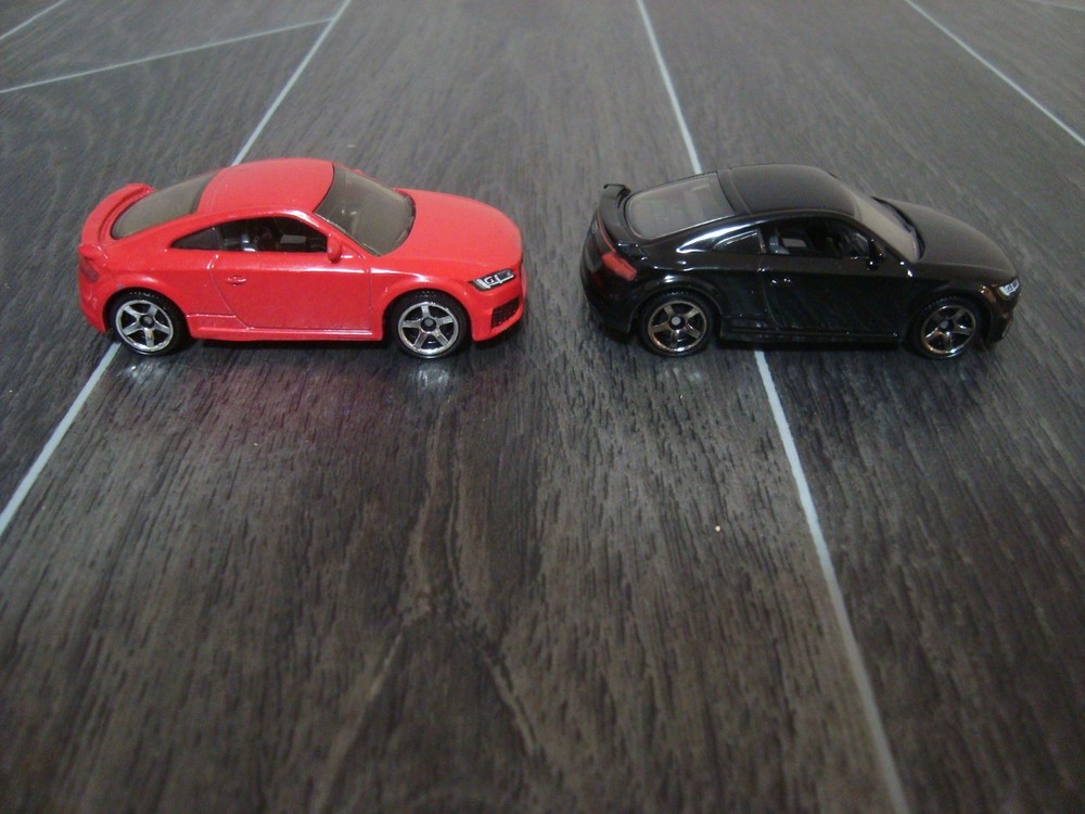 2 Different Colour Matchbox Audi TT RS ( Black and Red )