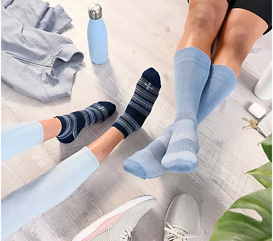 Tommie Copper 6 Pack SnugStay WOTC Compression Socks - Basic Dot Large