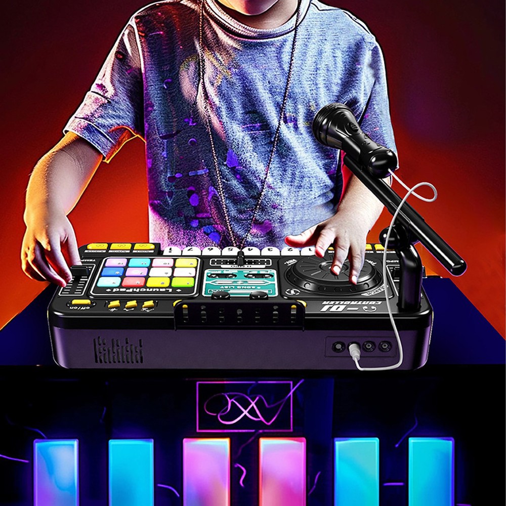 Musical DJ Set For Kids Turntable Multi Functional DJ Controller With Mic CLQT