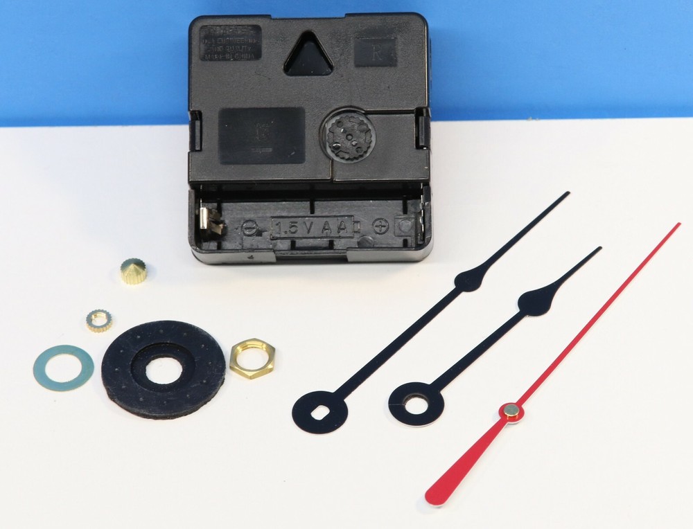 Backwards Clock Movement Reverse Quartz 1/4" Thick Dial Quartex SPADE HANDS