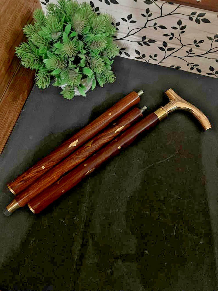 Handmade Walking Stick Antique Cane Brass handle Personalized Foldable Classic