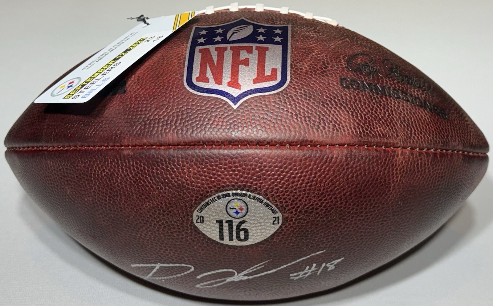 Steelers Game Used Ben Roethlisberger Touchdown TD Pass Football 9/12/21 Bills