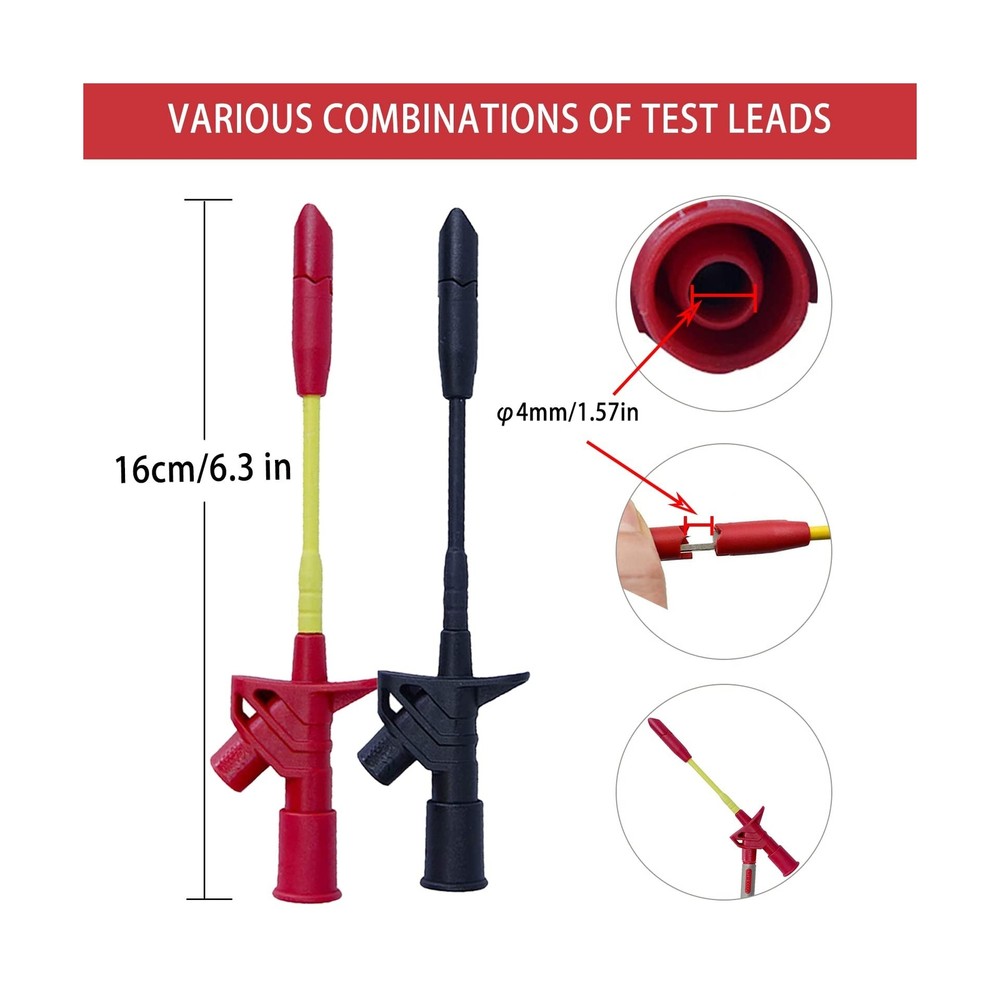 24 Pcs Multimeter Test Leads Set with Alligator Clips, Insulation Piercing Te...