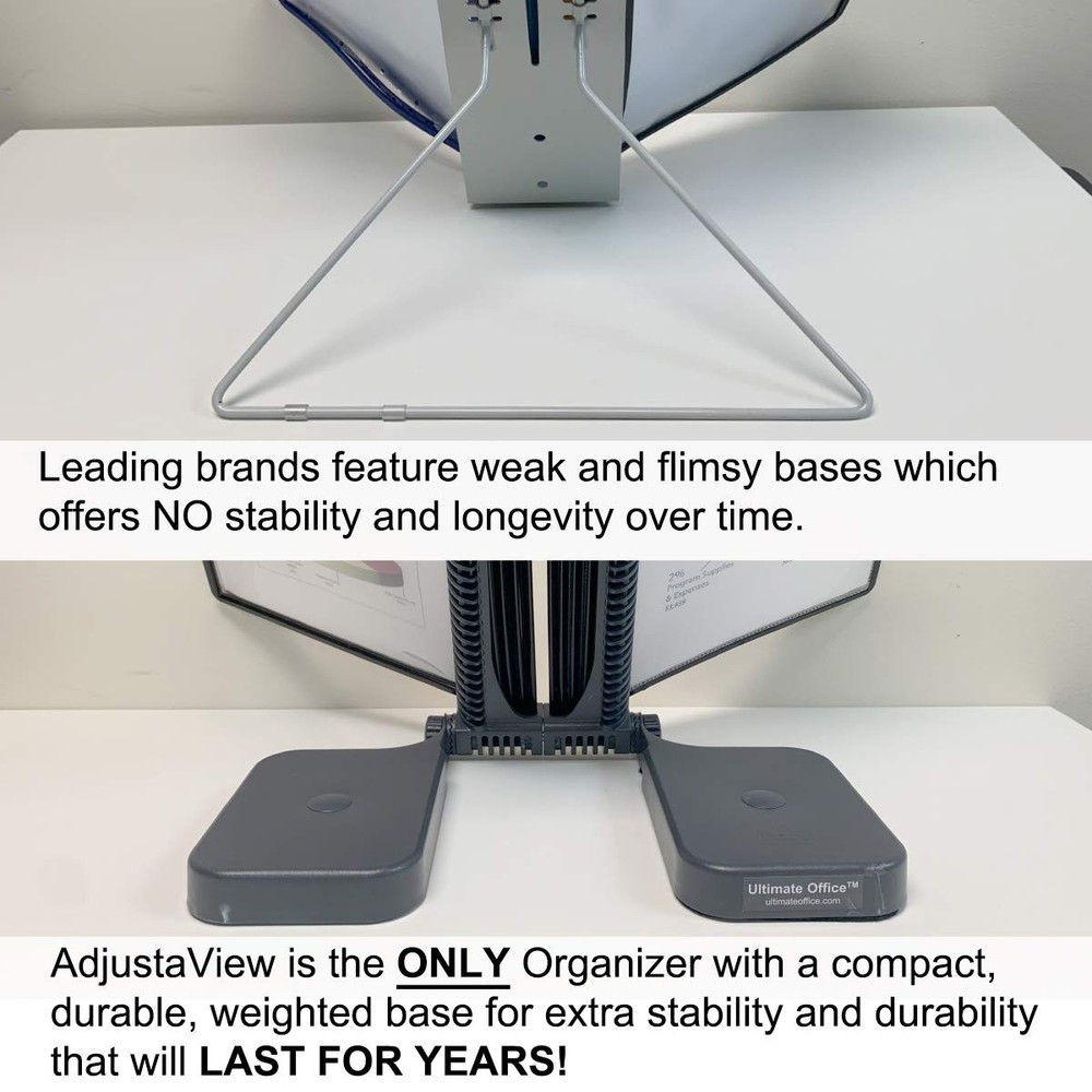 Ultimate Office AdjustaView 20-Pocket Desk Reference Organizer Easy-Load Black