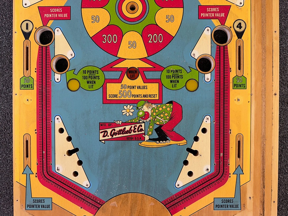 Gottlieb Roller Coaster Pinball Machine Game Playfield