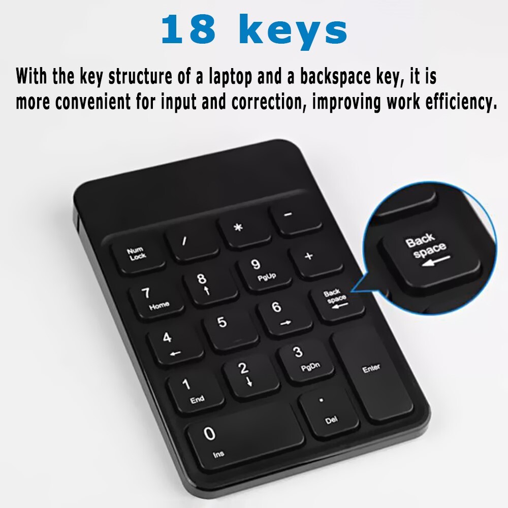 High Quality Sleek Wireless Bluetooth Digital Keypad,Boost Your Input Efficiency