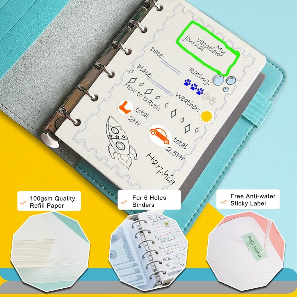 A7 Planner Refill,4 Pcs per Set, 360pages, Grid Mattrix A7, Matrix