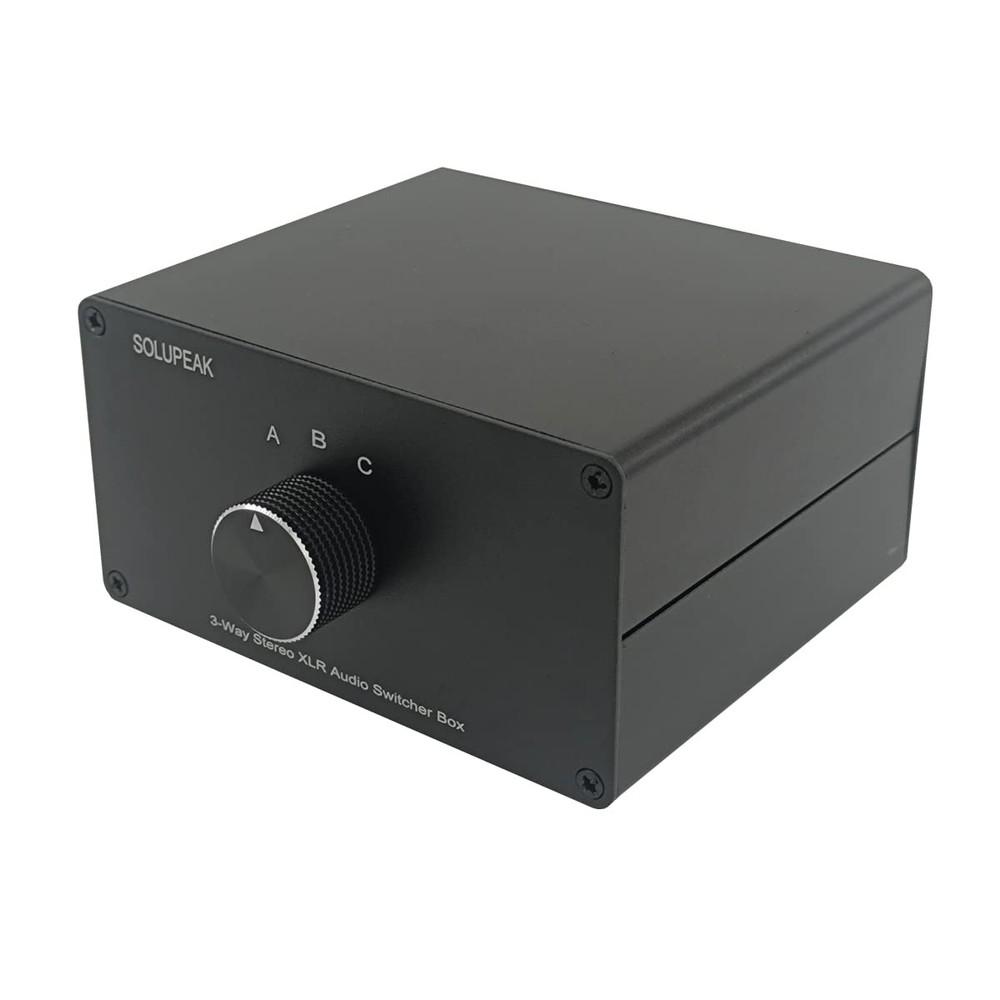 XLR Stereo Audio Switch Box: 3-Way Balanced Converter & Input Selector (X301)