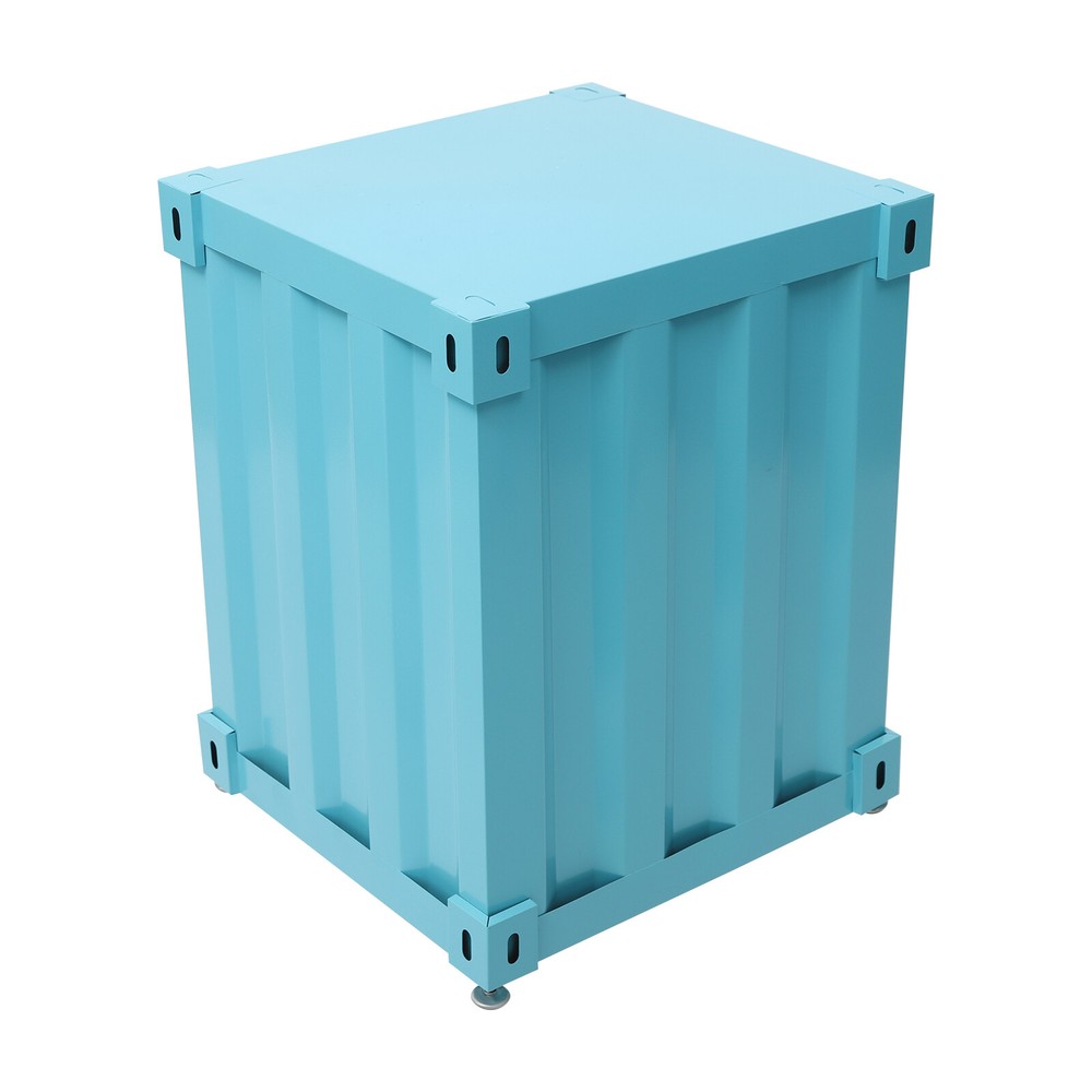 Floorstanding Side Table, Industrial Style Container Cabinet, Iron Bedside Table