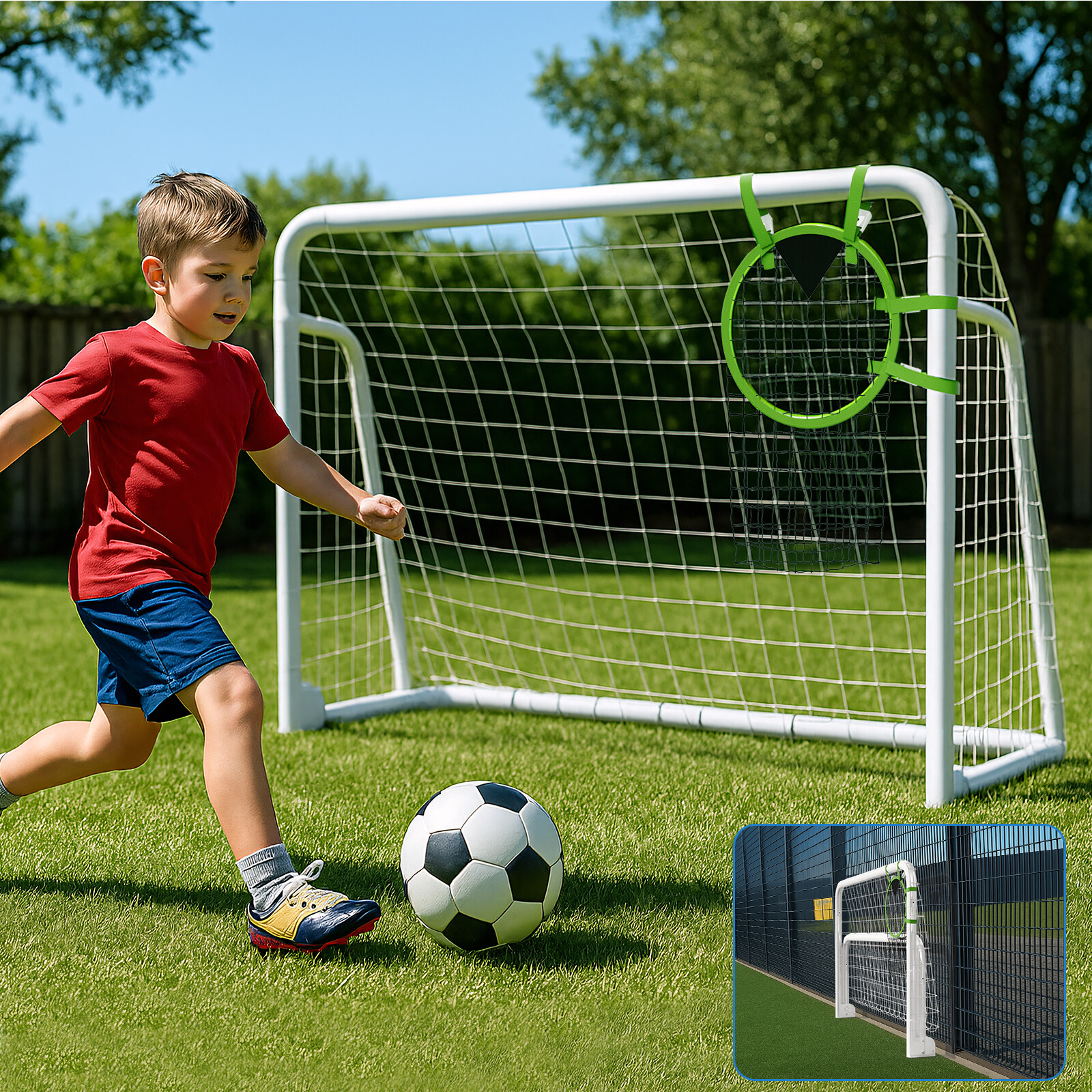 6x4/8x6/10x6.5/12x6/16x7ft Soccer Goals for Backyard, Foldable Steel Soccer Goal
