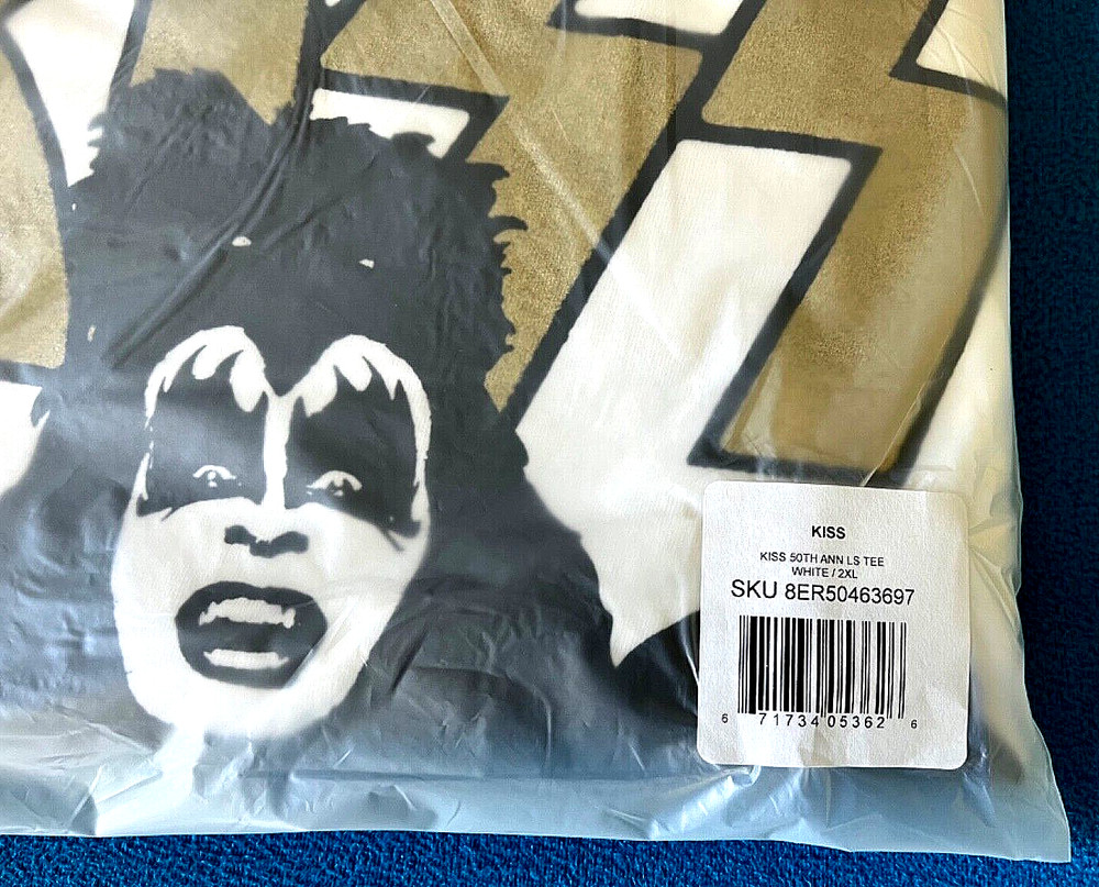 KISS 50th Anniversary Official T-Shirt Size 2XL Long Sleeve Ace Gene Peter New