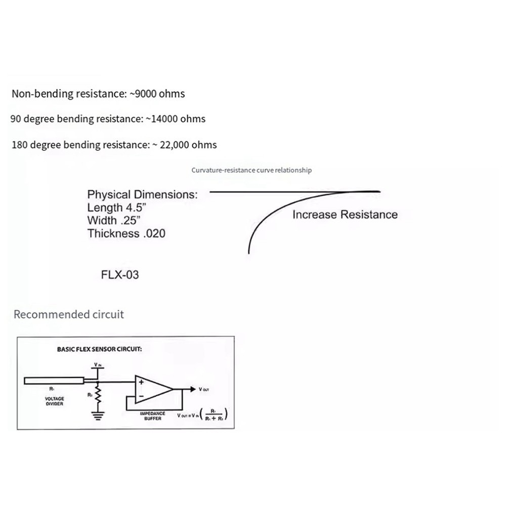 Flex Sensor 2.2 Flex Sensor for Manipulator Electronic Glove zu3794
