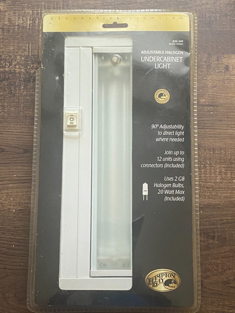 Hampton Bay Under Cabinet Adjustable Halogen Light 833-349 White