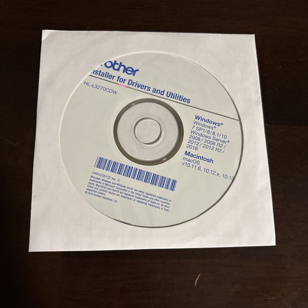 Genuine Brother HL-L3270CDW  Printer CD Software Drivers Utilities