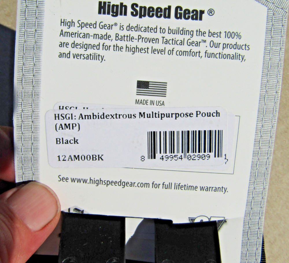 HIGH SPEED GEAR MULTI PURPOSE POUCH AMBIDEXTROUS BLACK