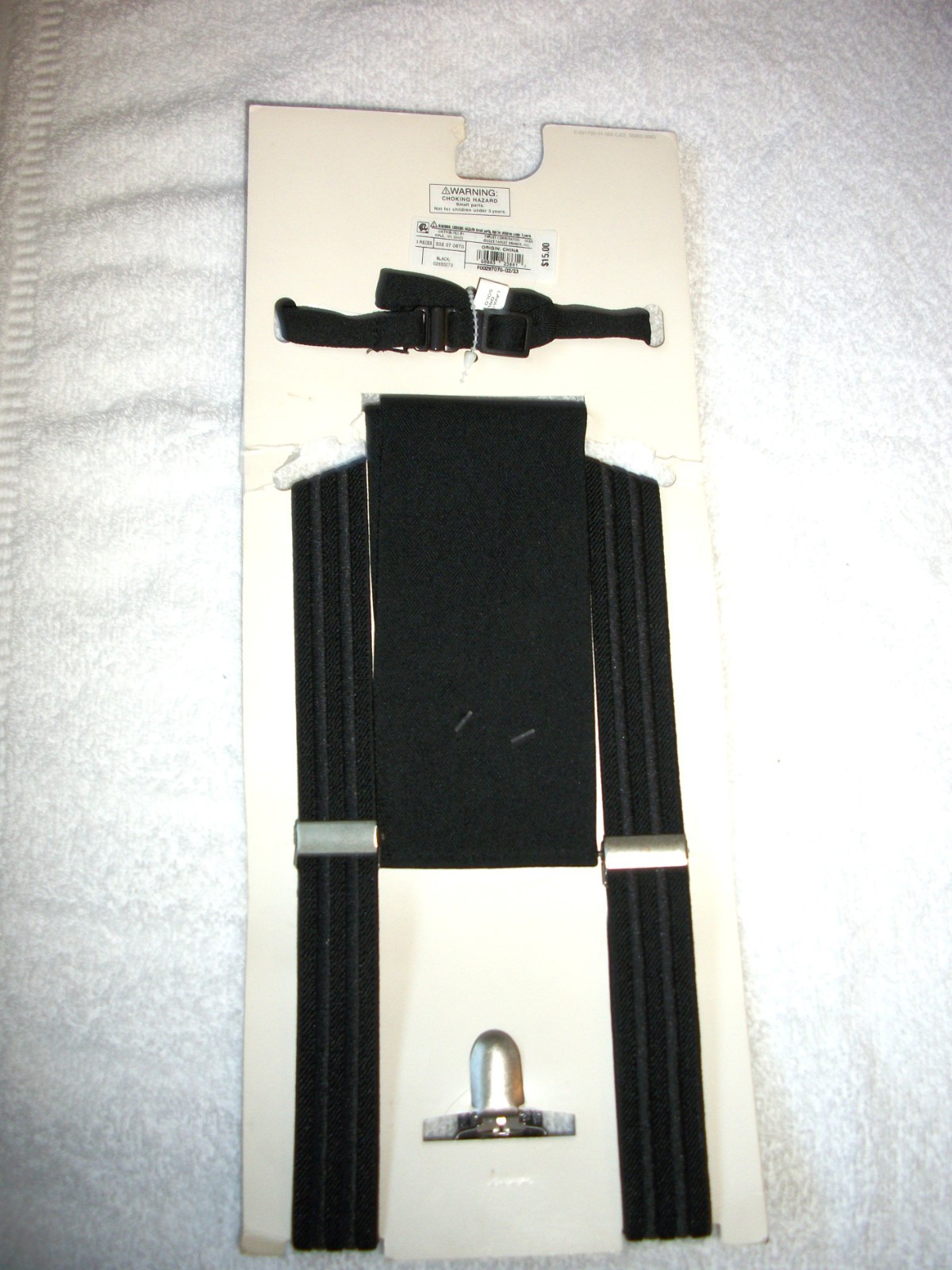 Cat & Jack Boys Bow Tie Suspender Set Handkerchief Black Adjustable Elastic *NWT