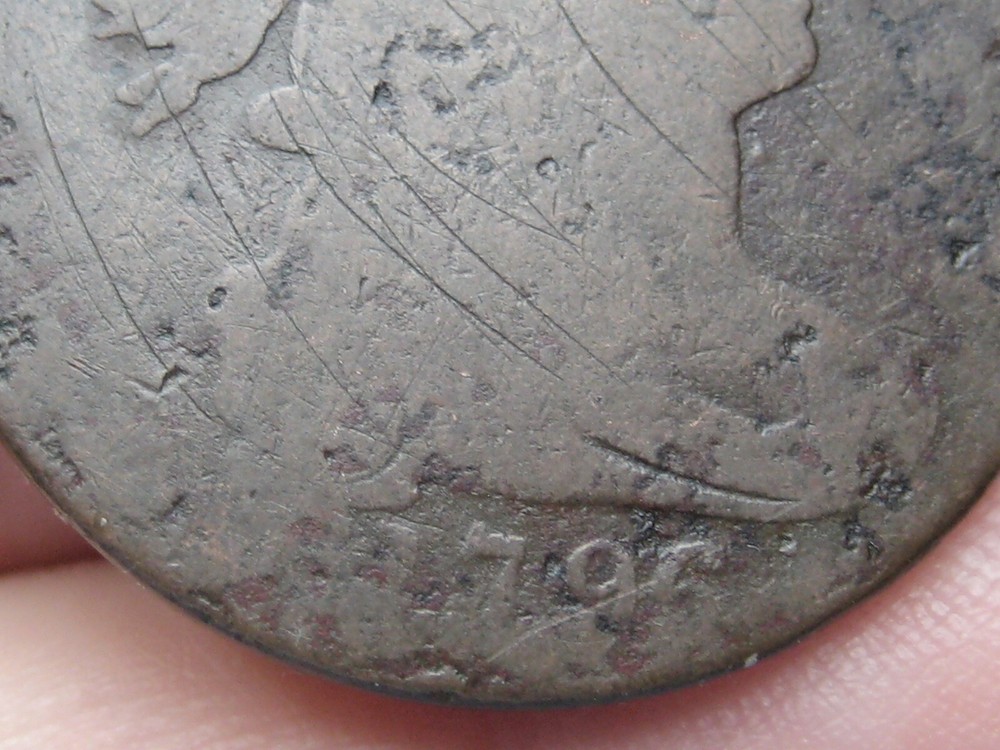 1796 Draped Bust Large Cent Penny- About Good Details