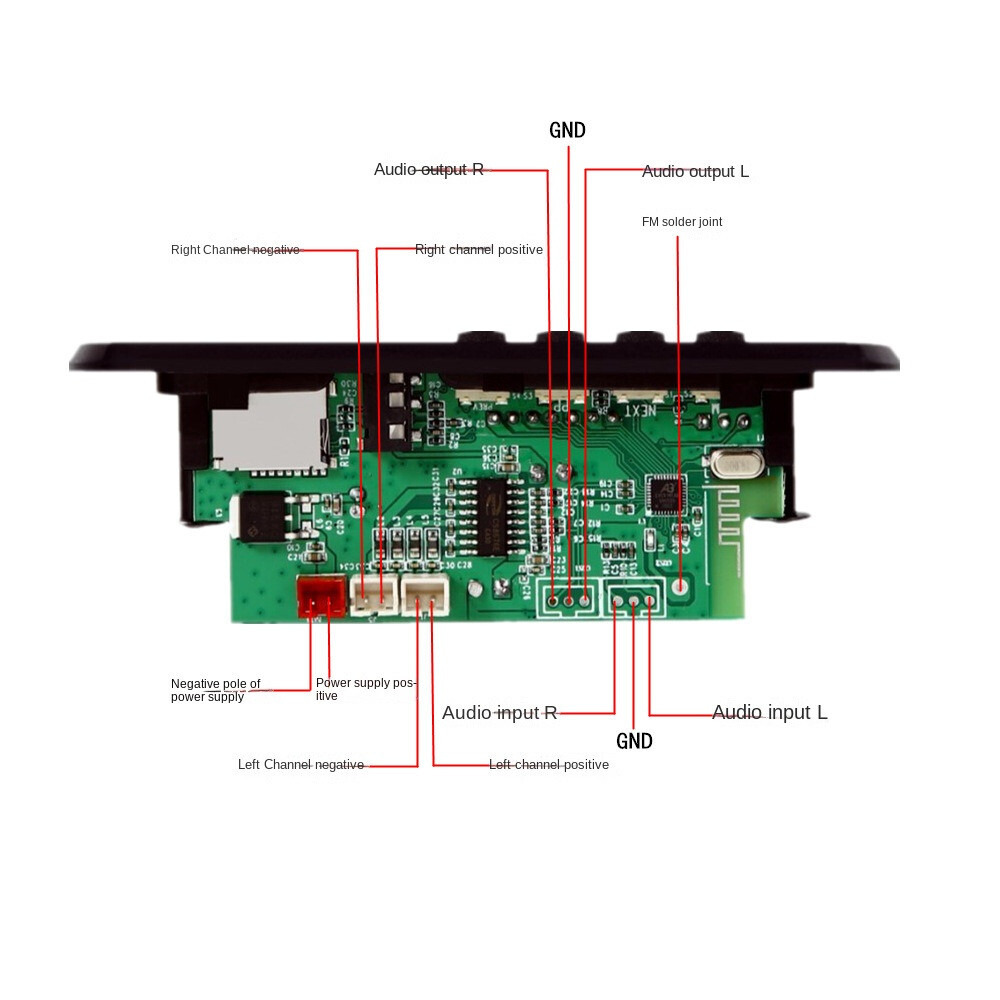 2x25W Amplifier Decoder Board Bluetooth 5.0 Car MP3 Player USB U Disk Recording