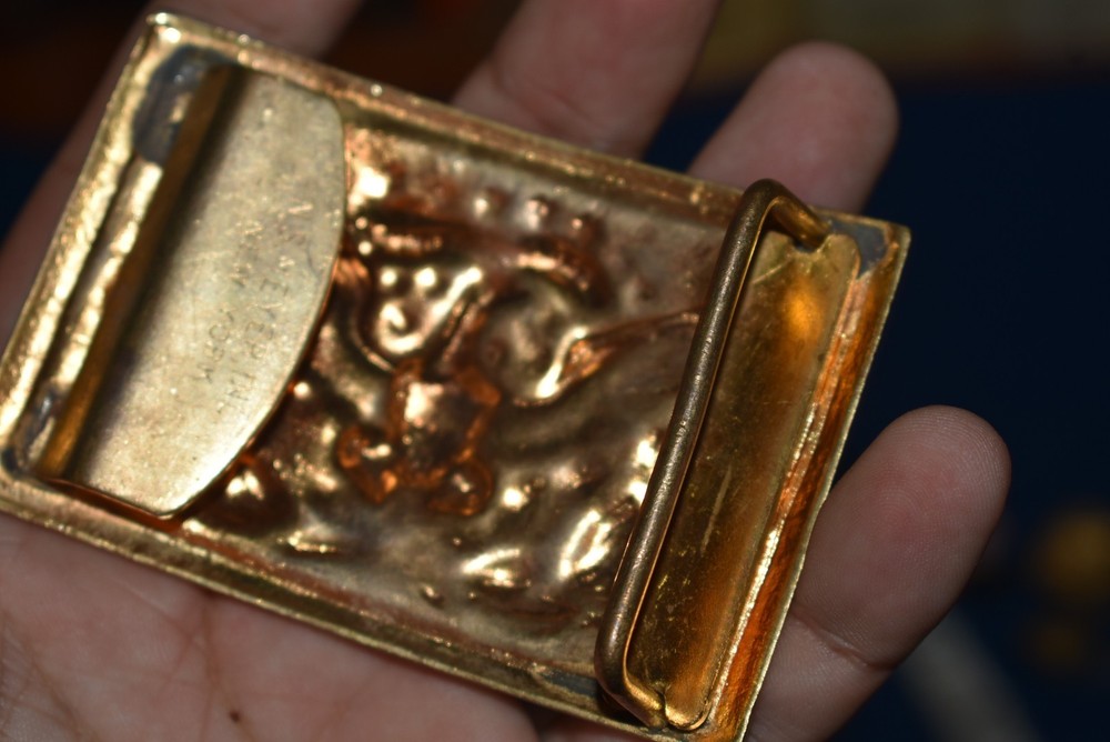 Vintage WWII Junk Drawer Mixed Lot Belt Buckles Red Cross Badges Collar Tabs DUI