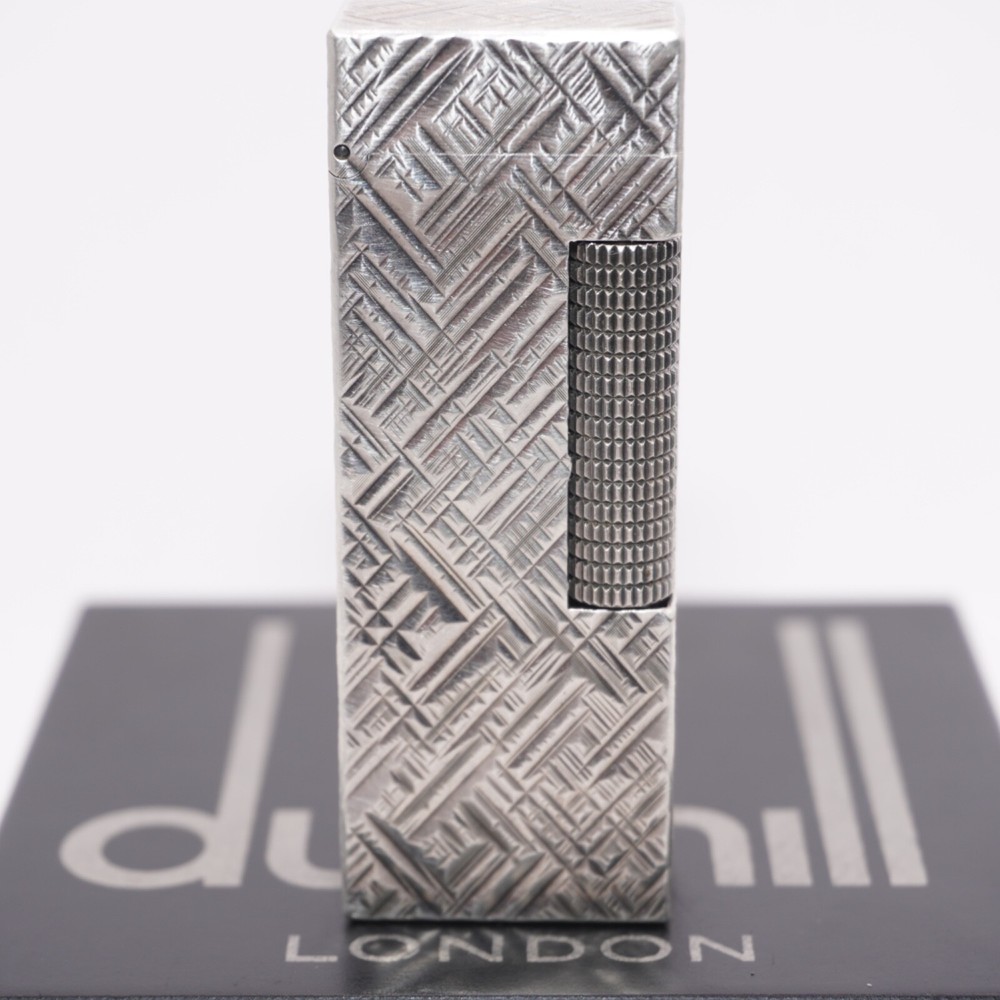 Rare Dunhill Lighter Silver Florentine Pattern-Ultrasonically cleaned_Working