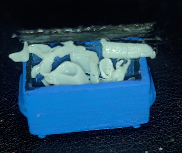 6 N Scale Dumpster and Lids N1027