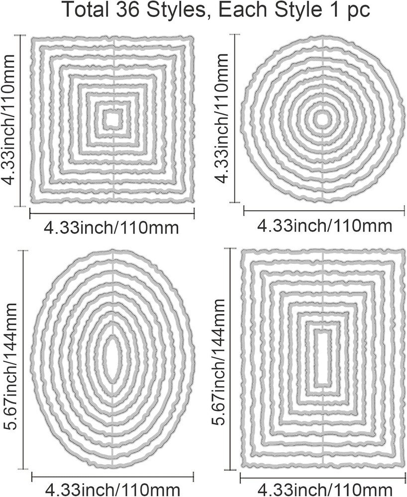 Deckle Edge Frame Cutting Dies Metal Deckle Rectangles round Frame Die Cuts Embo