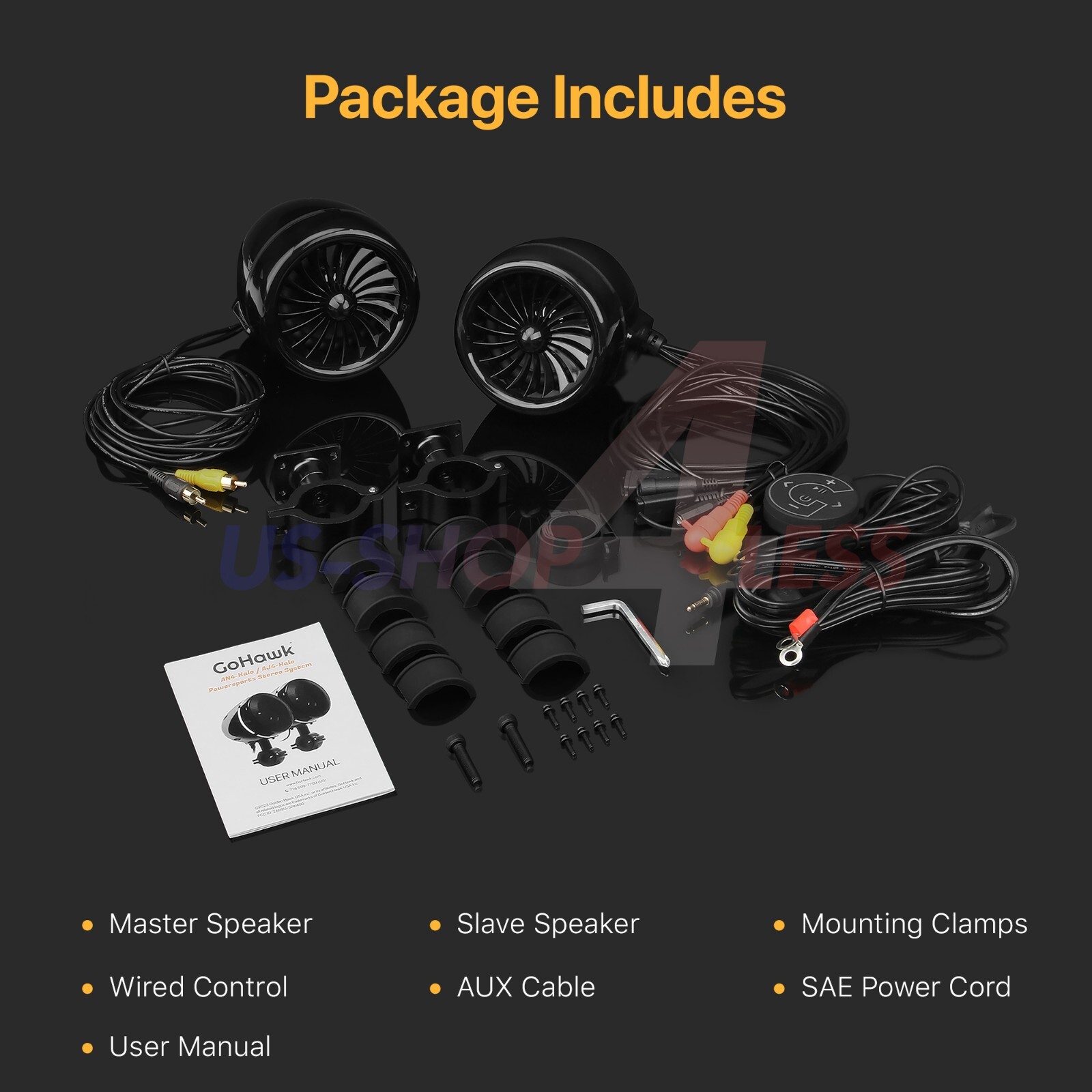 Waterproof Bluetooth Motorcycle Stereo LED Speakers Amp Audio System Harley USB