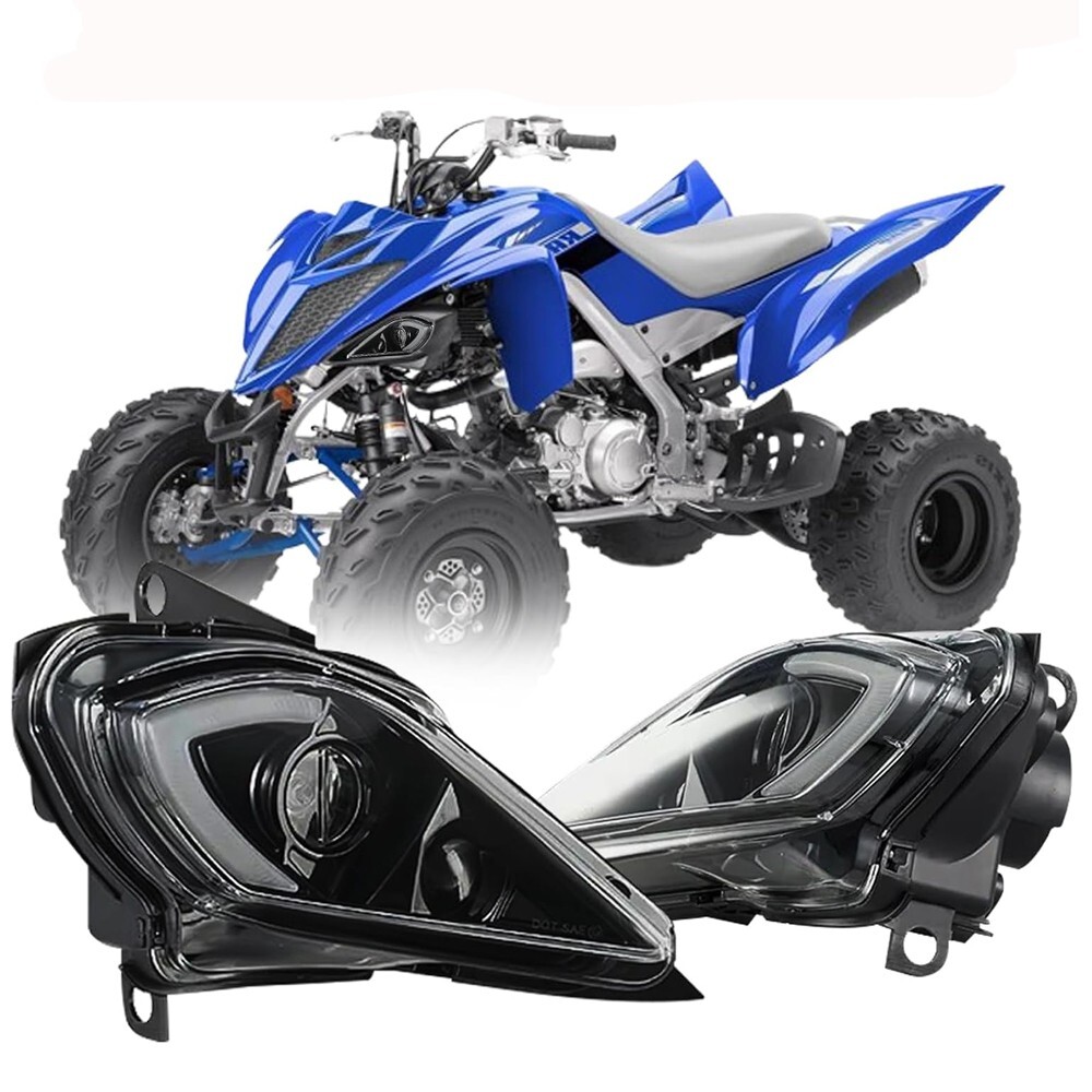 2PCS LED Headlights Set Head Lamps for 2006-2025 YAMAHA YFZ 450 RAPTOR 700 700R
