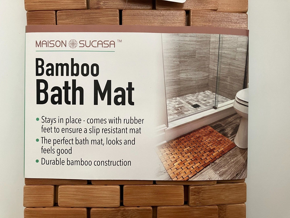 Maison Sucasa Bamboo Bath Mat New