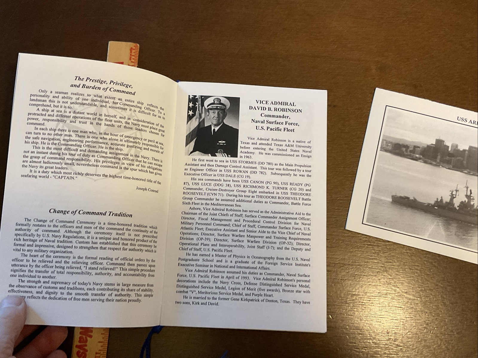 Welcome Aboard USS ARKANSAS & Change Of Command Handout Pamphlet Vintage