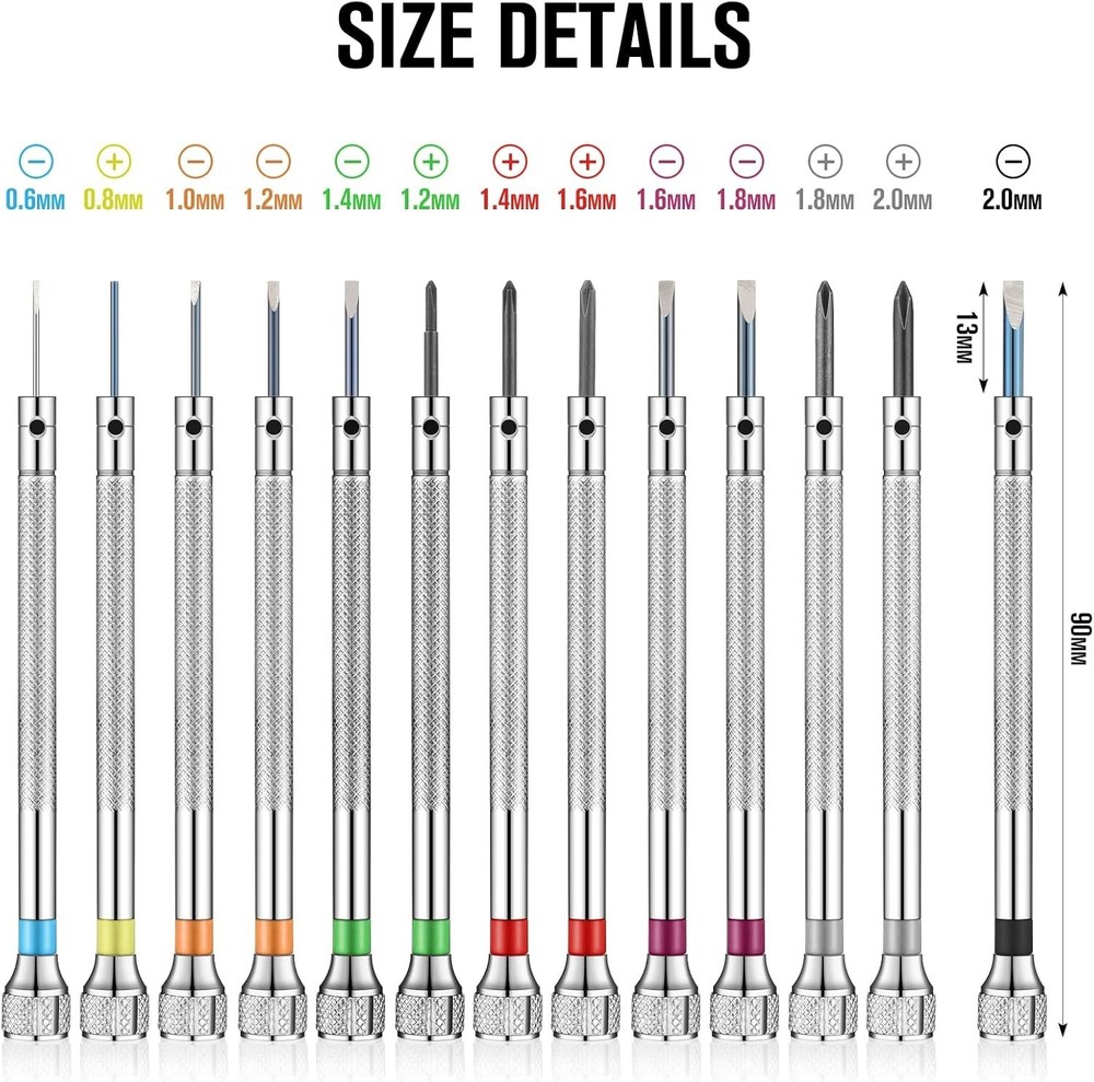 13 Pieces Professional Watch Screwdriver Set Micro Precision Watchmaker Screwdri